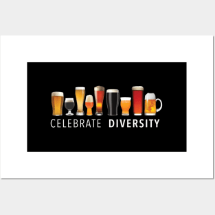 Celebrate Diversity Craft Beer Drinking Posters and Art